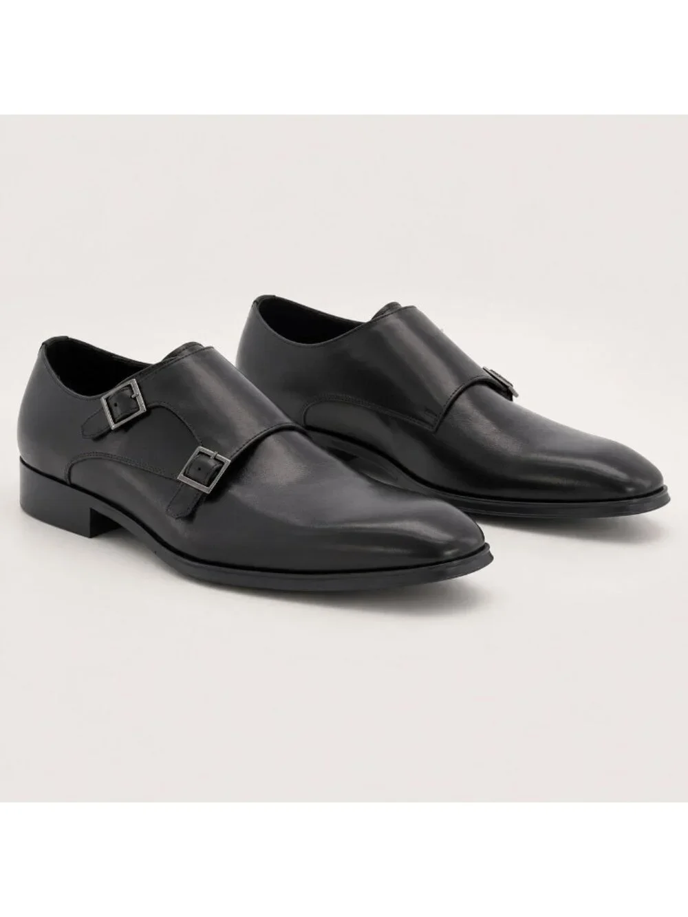 SD1 - Dune London Situation Black Leather Double Monk Strap Shoes Men’s 42/9 NIB